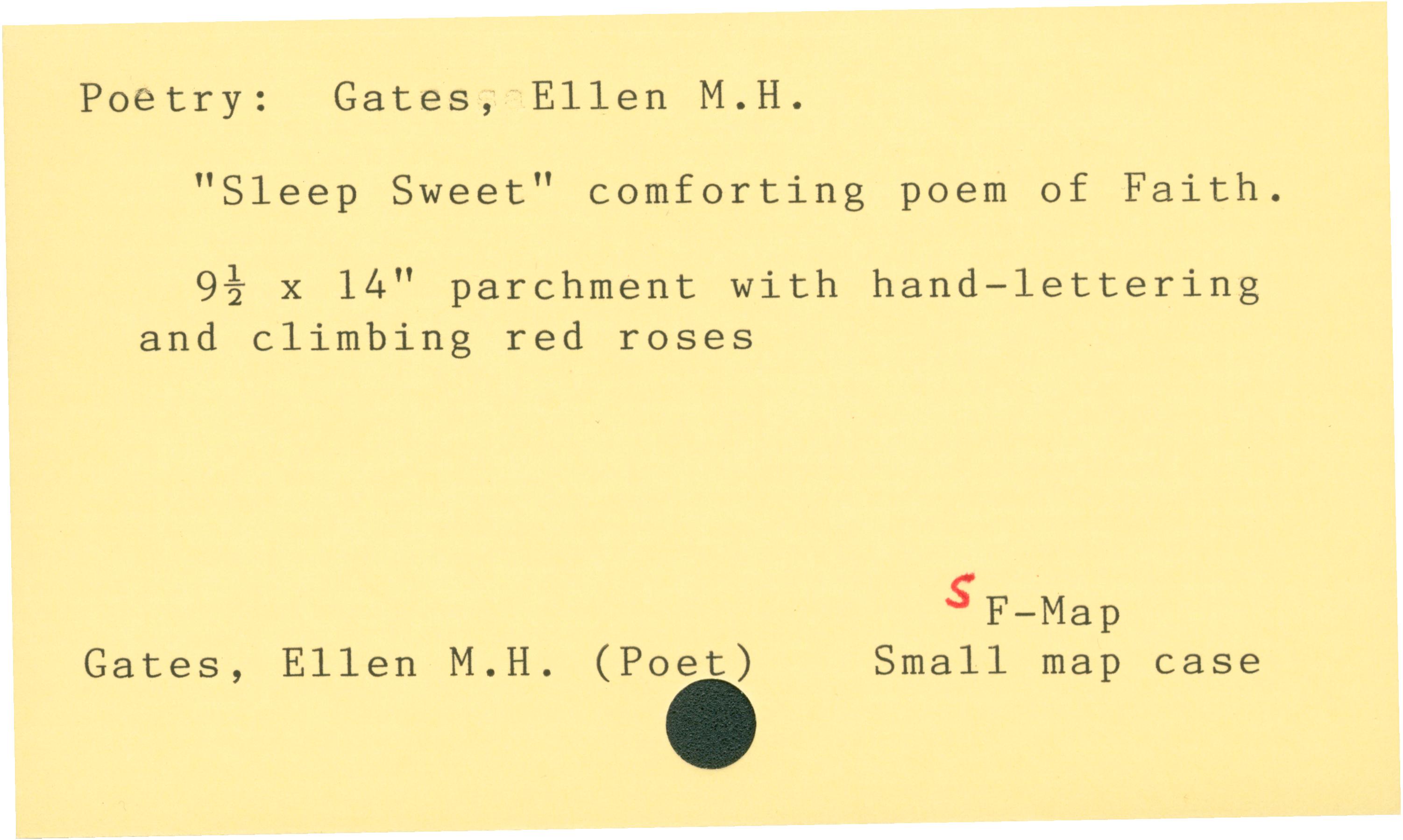 Textual File: Poetry: Gates, Ellen M. H. [Small F-Map]